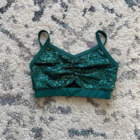 Weissman Green Mesh Biketard Dance Costume - Picture 5 of 5